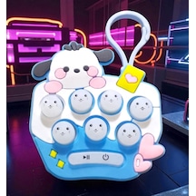 Yüksekkalite Mini Mavi Popit Yeni Nesil Anahtarlıklı Mini Popit Oyuncak Popit Sesli Led Işıklı Popit