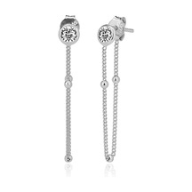Emılıano Jewellery 925 Ayar Zirkon Taşlı Zincir Küpe Gold - Gümüş