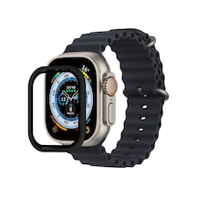 Watch Ultra 49mm Alüminyum Kasa Cam Ekran Koruyucu - Siyah Bz8683140517021