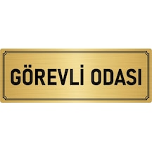 Metal Yönlendirme Levhası, Departman Kapı İsimliği Görevli Odası 10x20 cm Altın Renk