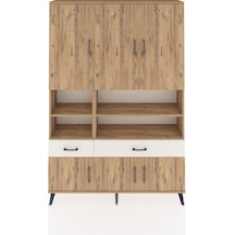 Arges Dolap 8 Raflı 2 Çekmeceli 6 Kapaklı 132x30x195 Çam-çam/... Çam