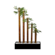 50 Cm Siyah Mdf Saksıda Simetrik 5 Bambulu Seperatör Yeşil