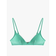 Koton Hafif Destekli Parlak İnce Askılı Bikini Üstü Yeşil 5sak10154mm Yeşil