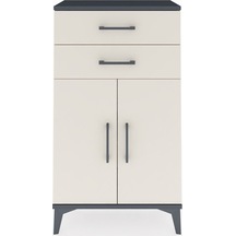 Arges Komodin Tek Raflı 2 Çekmeceli 2 Kapaklı 60x30x106 Antra... Antrasit