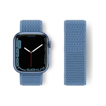 Apple Watch 42mm Uyumlu Hasırlı Cırtcırtlı Kordon - Mavi