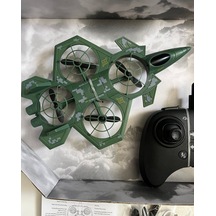 Uzaktan Kumandalı Yeşil Uçak Dron 2.4ghz 360 Derece Dönen Otomatik İniş Kalkış