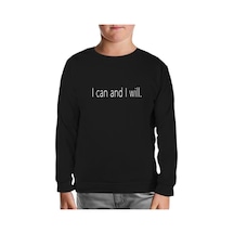 Lord Tshirt I Can And I Will. Siyah Çocuk Sweatshirt