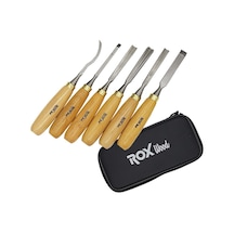 Rox Wood Ahşap Oyma Iskarpela Seti 6 Parça Neopren  Çantalı