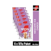 Nescafe Ice Choco Çikolata Aromalı Çözünebilir Kahve 10,6g 10'lu Paket 10x6 Diğer