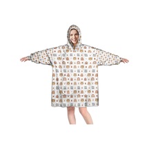 Tiger Desenli Giyilebilir Battaniye Hoodie, Unisex Kalın Flanel, Kapüşonlu,sıcak Rahat Tiger Boho Rainbow