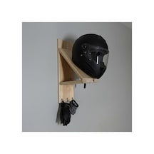 Motorcu Kask Askılığı Naturel Ahşap Sarı Sarı