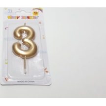 3 Gold Rakam Mum Altın