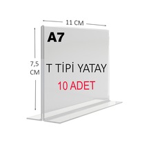 Heroglas 10adet A7 T Tipi Yatay Masa Üstü Şeffaf Pleksi / Föylük-fiyatlık-menü-broşürlük