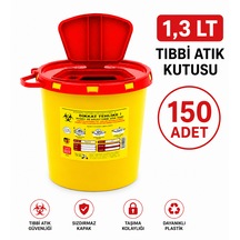 1,3 Lt Tıbbbi Atık Kutusu 150 Adet