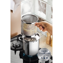 Valora Isı Yalıtımlı Süzgeçli 304 Çelik Kızartma Ve Haşlama Potu - 2l Gümüş