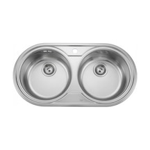 Teka - İkili Yuvarlak Çelik Eviye 48x91,5 - Be2b700-