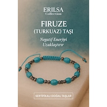 Sertifikalı Firuze Turkuaz Taşı Bileklik - Doğal  Ve  si Mavi