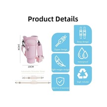 Su Şişesi Tutucu Çantası, Telefon Cebi Bulunan Su Şişesi Taşıma Çantası, Ayarlanabilir Askılı Çapraz Askılı Taşıyıcı, 40oz Termoslar İçin Neopren Kılıf