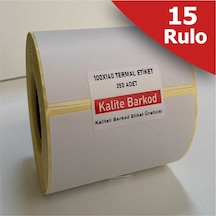 100X140 Termal Etiket 15 Rulo Barkod Etiket Kalite Barkod