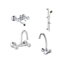 Erce Klasik Banyo Lavabo Eviye Bataryası Sürgülü Duş Takımı