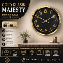 Gold Klasik Majesty 60 X 60 Cm Metal Duvar Saati