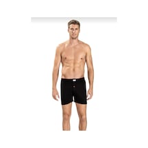 Jiber 127 Erkek Havlu Kemer Penye Boxer 3 Adet Siyah