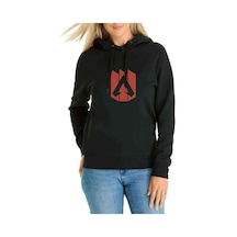 Apex Logo Baskılı Siyah Kadın Kapşonlu Sweatshirt (534808685)
