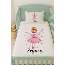 %100 Pamuk İsme Özel İsimli 100x150 Cm Pike Seti Pembe Peri