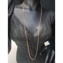 80 Cm Uzunluk Gurmet Model Zincir Rose Renk Çelik Unisex Sevgiliye Eşe Anneye Kolye Zincir Rose Gold