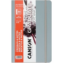 Canson Graduate Sert Kapaklı Eskiz Defteri 90gr 14x21,6 184 Sayfa / 92 Yaprak - Gri Beyaz