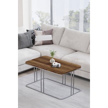 Lyon Orta Sehpa Gümüş Metal - Barok Tabla