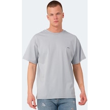 Slazenger KULANA Oversize Erkek Oversıze Gri Tişört