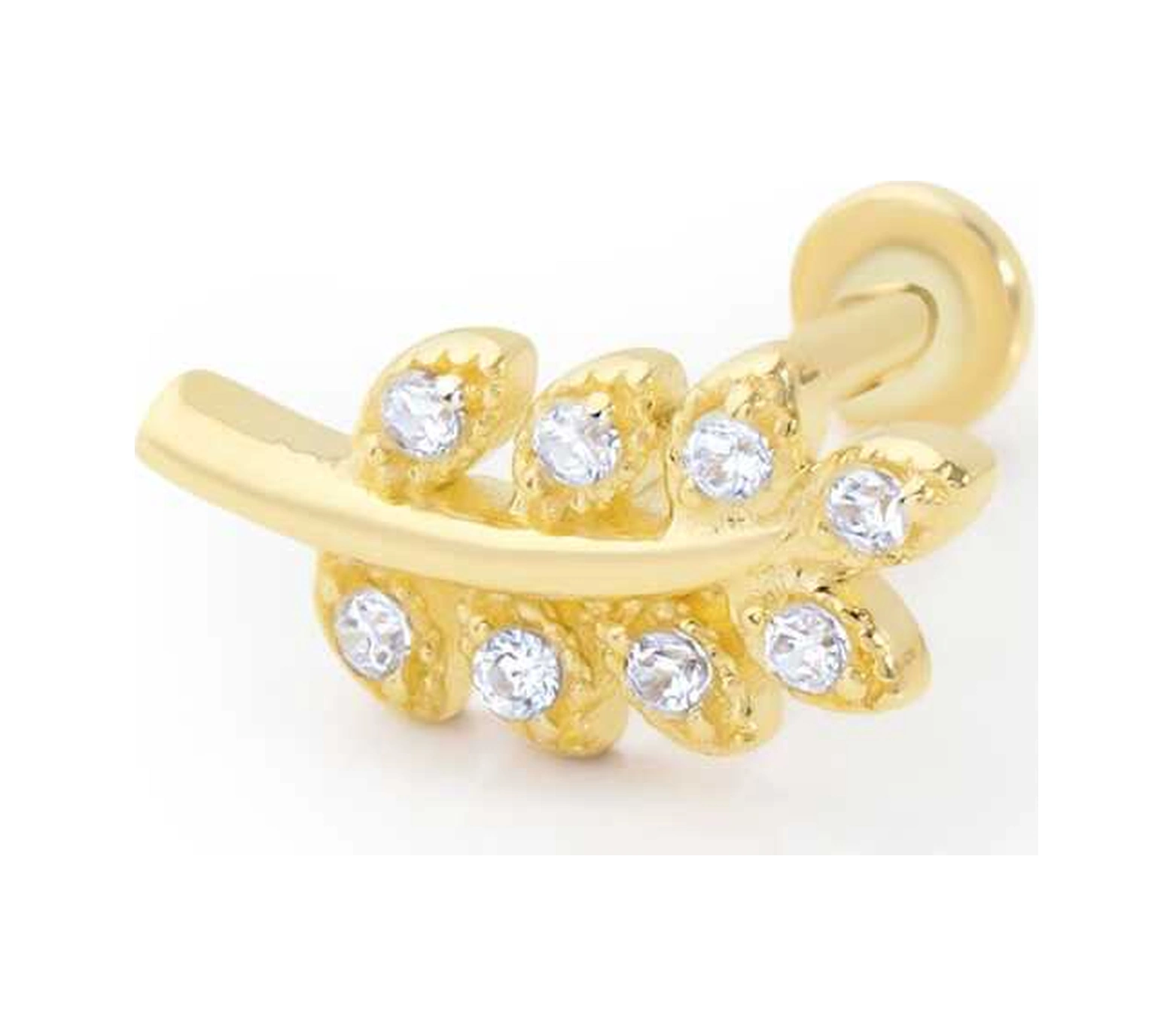 Cherry By Özkonak Yaprak Model Sekiz Taşlı Tragus Piercing Sarı Cherry By Özkonak Yaprak Model Sekiz Taşlı Tragus Piercing Sarı