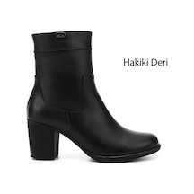 Gönderi(R) Gönderi R Kadın Siyah Floter Fermuarlı Kalın Topuklu Hakiki Deri Bot Gkzb13448457 Siyah Floter