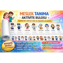 Meslek Tanıma Aktivite Rulosu 5 Metre Eğitici Boyama Ve Yazı Çalışması Astronot, Mimar, Diş Hekimi