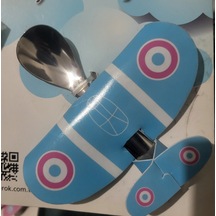 Bebek Mavi Neşeli Uçak Mama Kaşığı