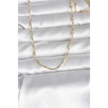 Cm 14k Gold Renk İnce Ataç Zincir Model 60 Cm Kadın Kolye - Lisinya altın