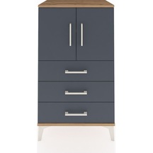 Hyperion Komodin 2 Raflı 3 Çekmeceli 2 Kapaklı 60x44x106 Çam-antrasit Atlas Çam