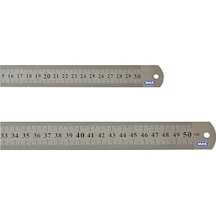 Mas Çelik Cetvel 30 Cm + 50 Cm - 2'li Set