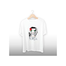 Filistin Direnişçileri Detaylı Unisex Tişört Beyaz