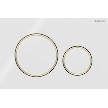 Geberit Kumanda Kapağı Sigma20 - Çift Basmalı - Beyaz / Altın / Beyaz Altın