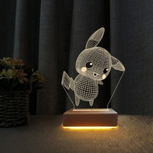 3D Dekoratif Masa Lambası Çocuk Odası Pikachu Gece Lambası