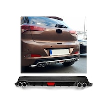 Hyundai İ20 Uyumlu Body Kit Difüzör 4 Çıkış Yuvarlak Siyah Model 2