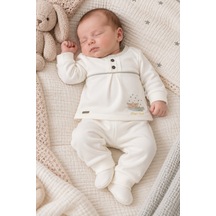 Babyhola %100 Pamuk Erkek Bebek Alt Üst Takım 13748 Gri