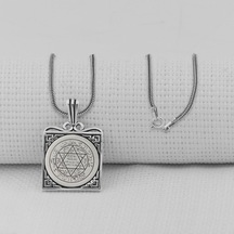 Takıhan Hz Süleyman Mührü Kare Model 925 Ayar Gümüş Kolye