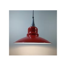 Vintage Krımızı Gümüş Askılı Metal Sarkıt Avize Siyah