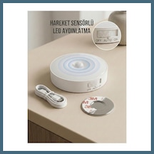 Agc Uygun Sepet Hareket Sensörlü Yuvarlak Led Aydınlatma & Usb Şarjlı Pratik Gece Lambası 8 Cm Agc Çok Renkli