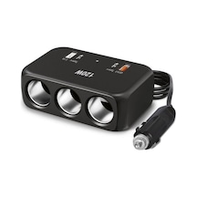 Olesson 1656 2xtype-c+ 2xusb 120watt 3 Çakmak Girişli Kablolu Çakmak Çoklayıcı