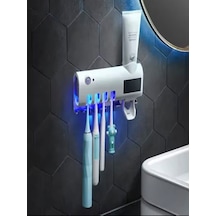 Uv Steril Diş Macunu Sıkacağı Dispenseri 4 Lü Diş Fırçası Tutucu
