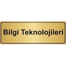 Altın Renk Metal Bilgi Teknolojileri Yönlendirme Levhası 10cmx20cm